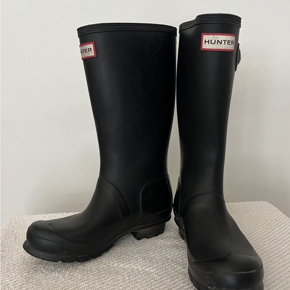 Girls Hunter Black Rain Boots